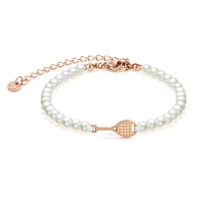Pearl Rose Tennis Chain Bracelet