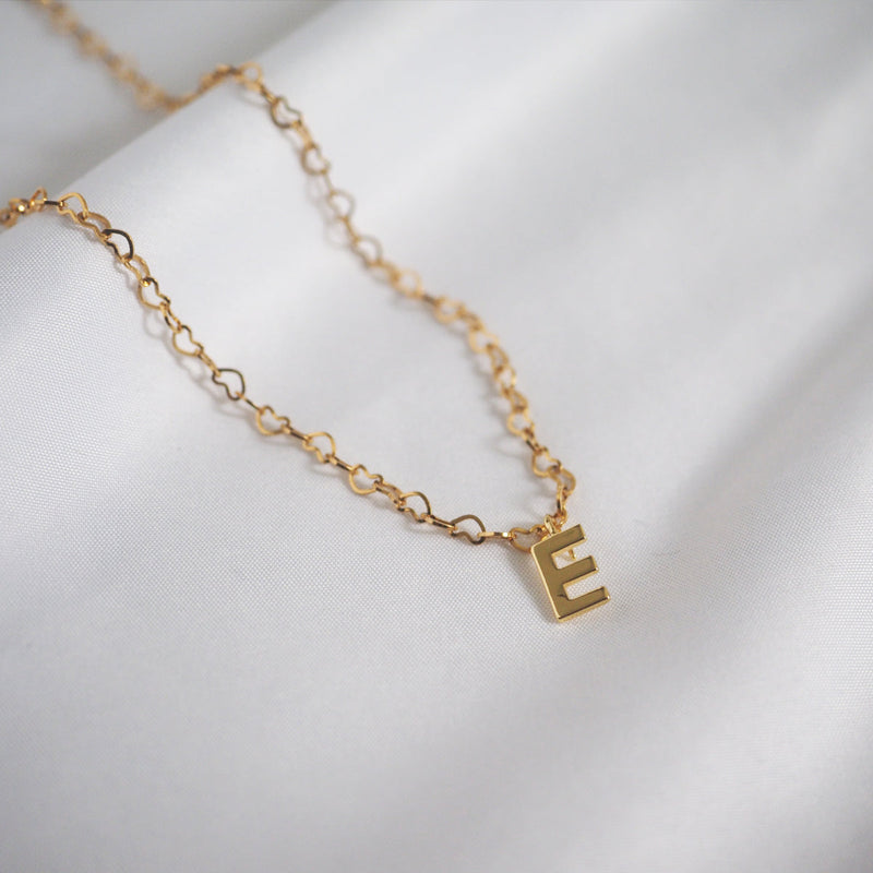 [Set of 2] Heart Hoop Chain Necklace