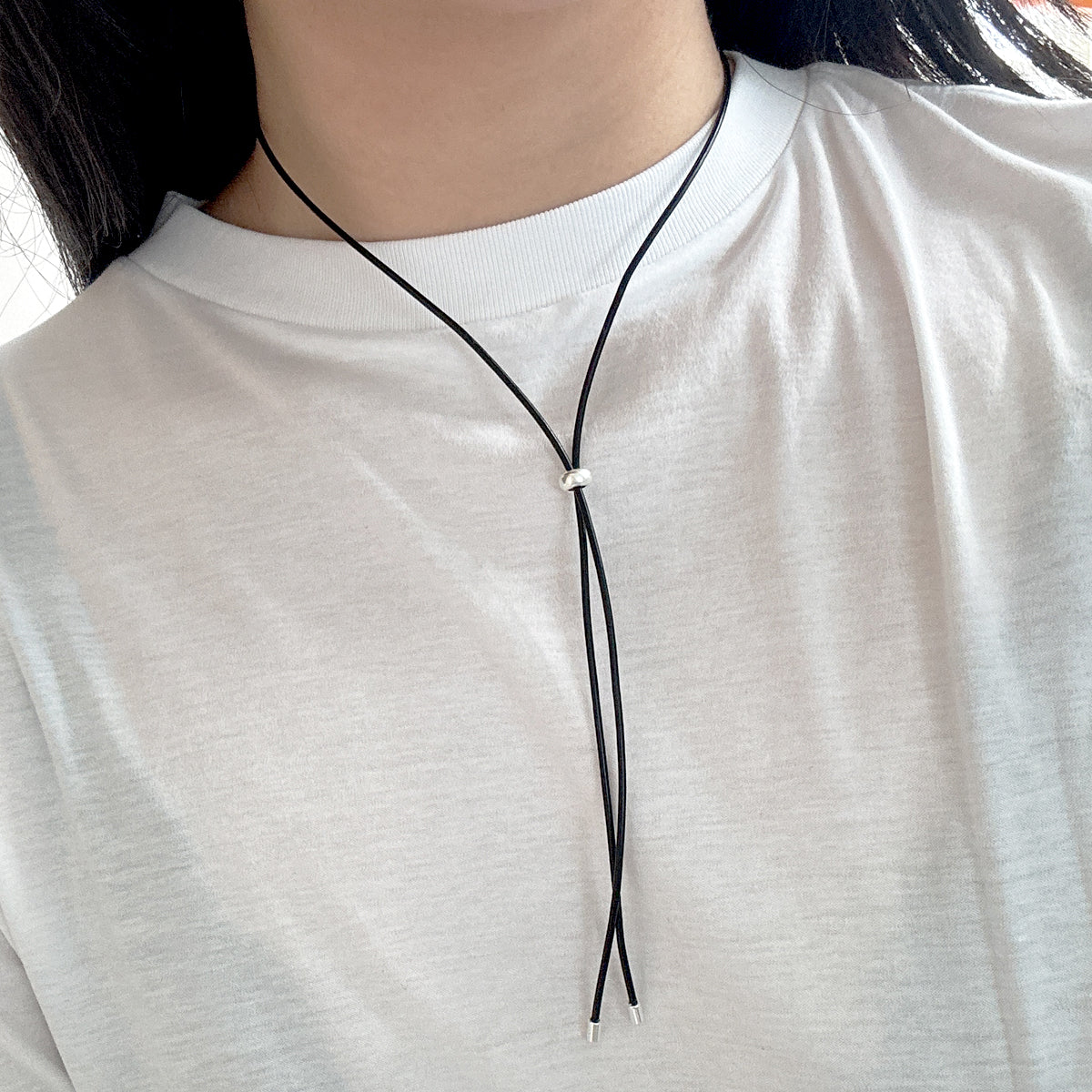 Tru Abstract Leather Cord Necklace