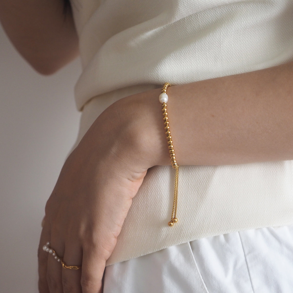 Collins Pearl Drawstring Bracelet