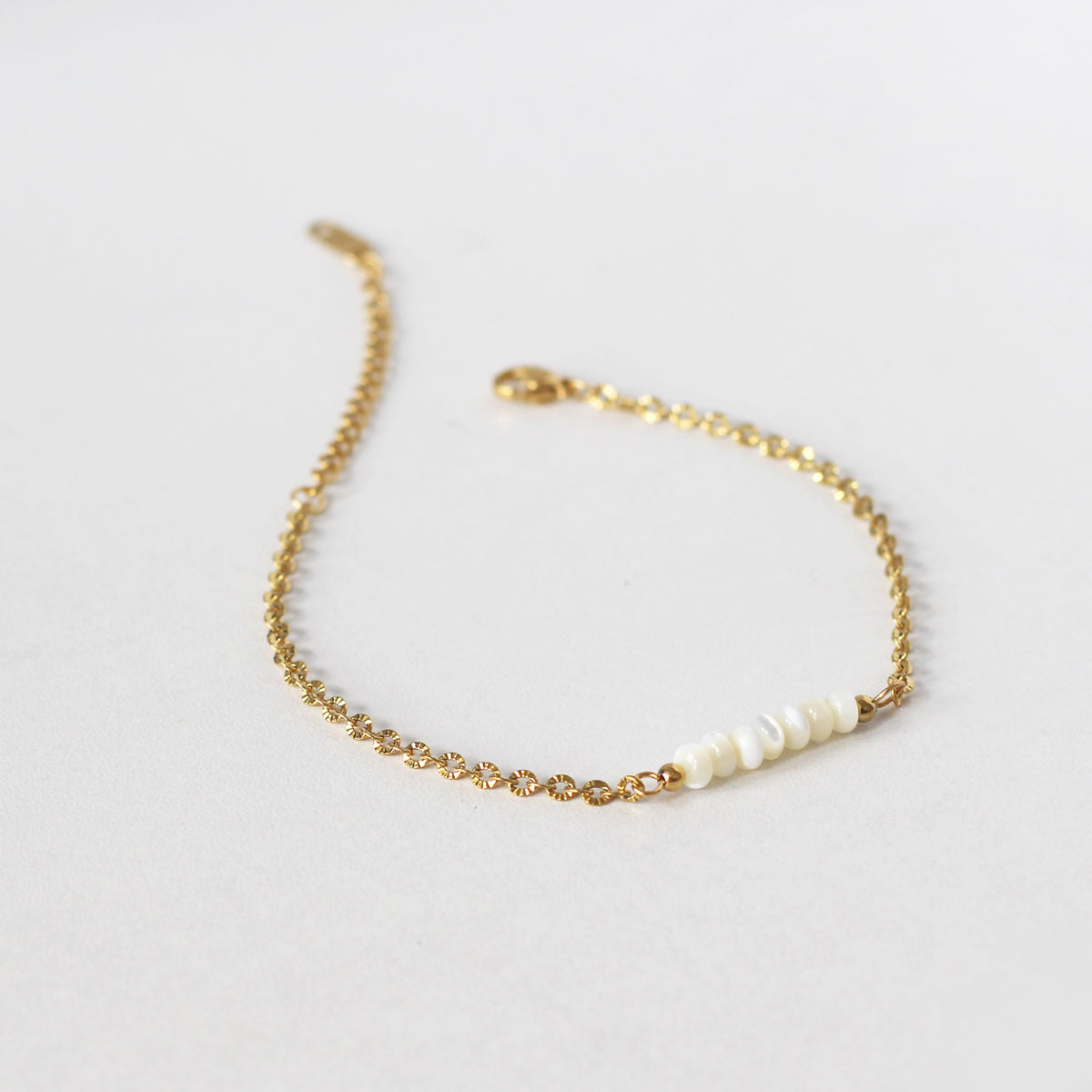 Mother-of-Pearl Bead Anklet Bracelet