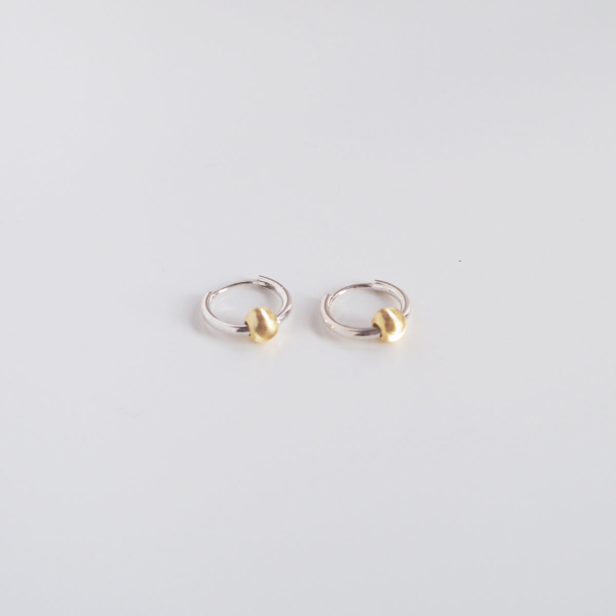 Khloe 2-Tone Ball Hoop Earrings