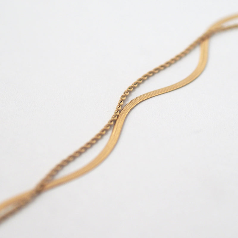 Chai Double Layer Twist Chain Necklace