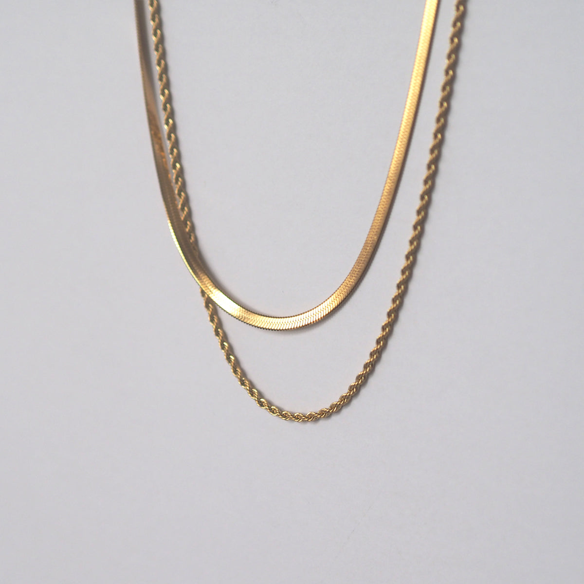 Chai Double Layer Twist Chain Necklace