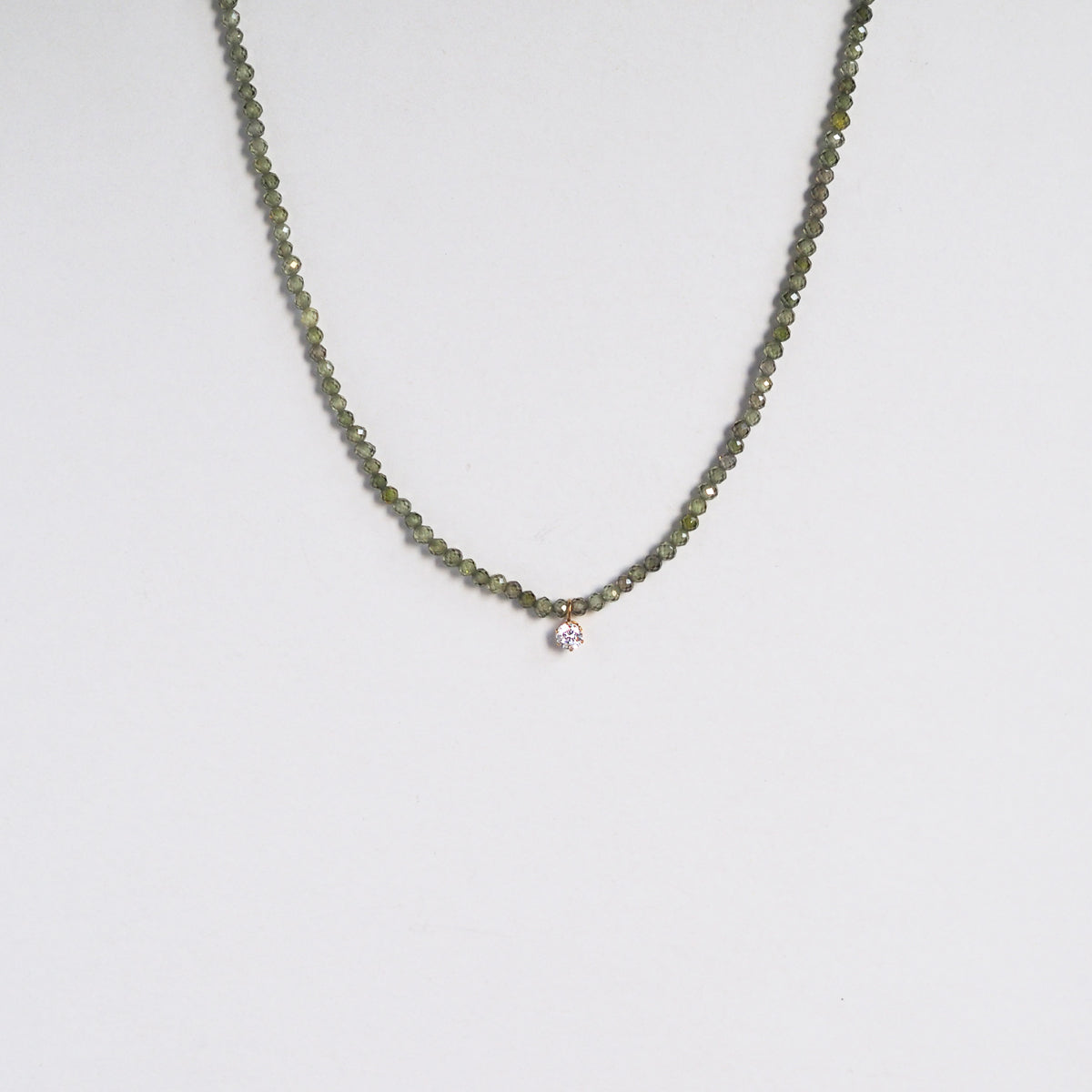 Wren Olive Crystal Necklace