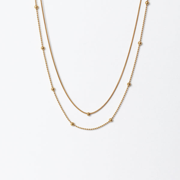 Dacre Herringbone Double Layer Necklace