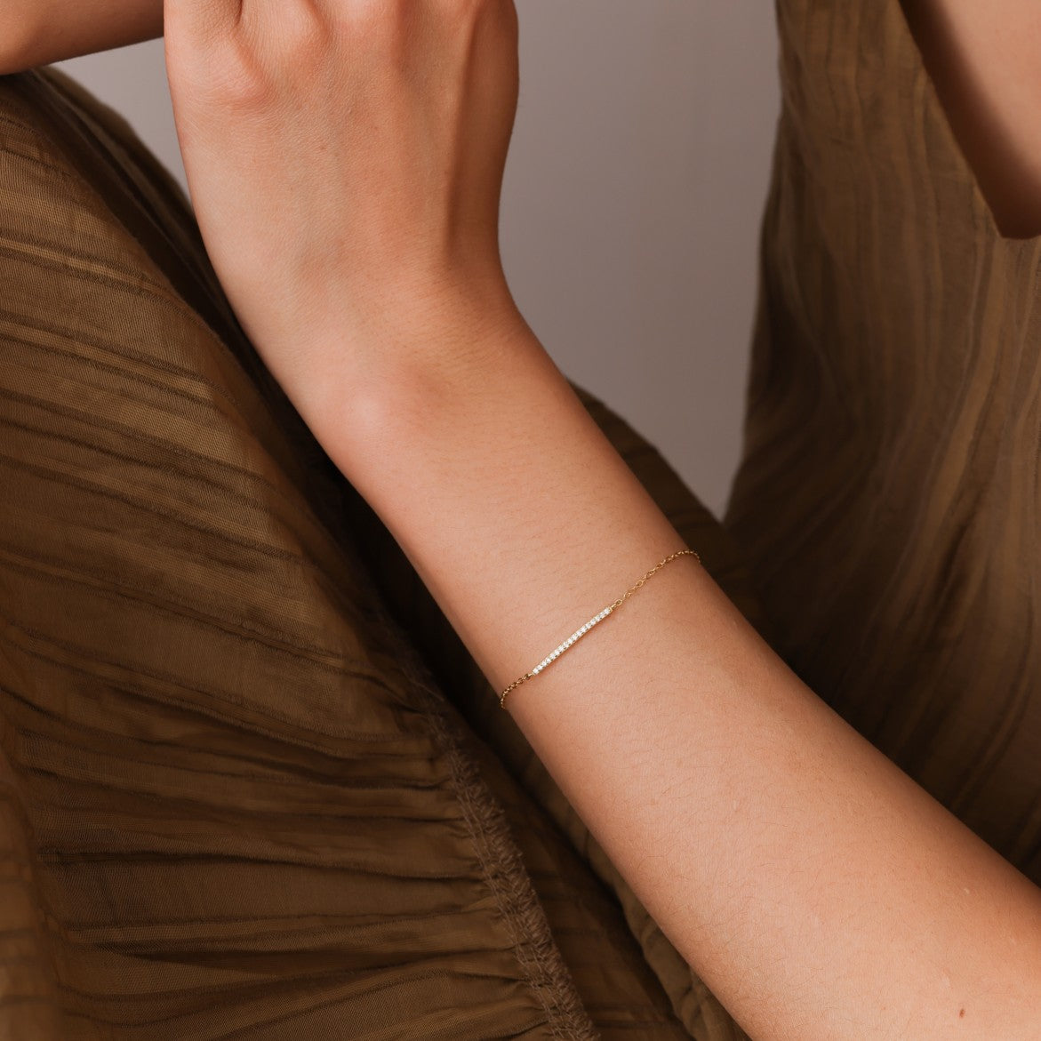 Ninon Zircon Bar Bracelet
