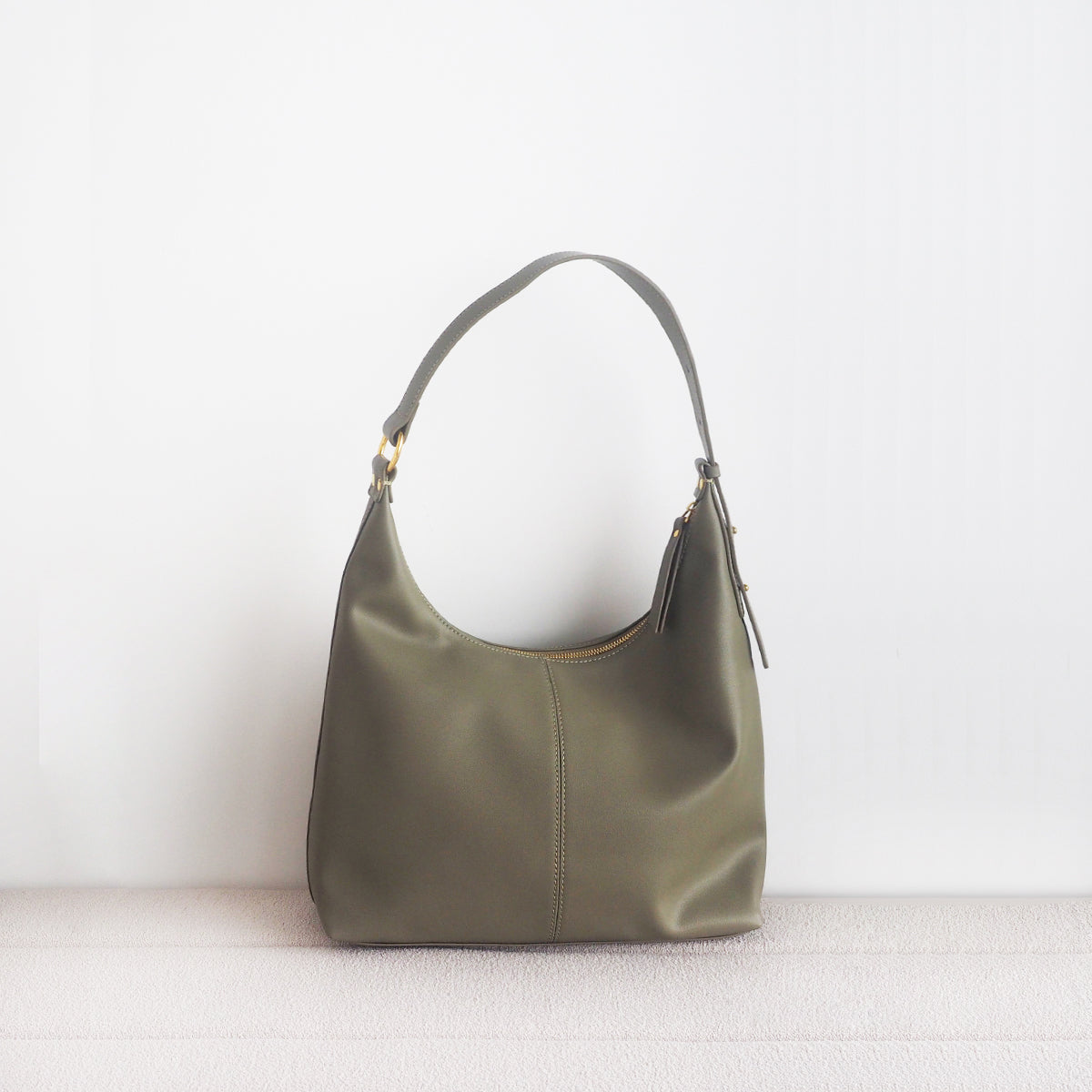 Natalie Leather Tote Bag - Pistachio