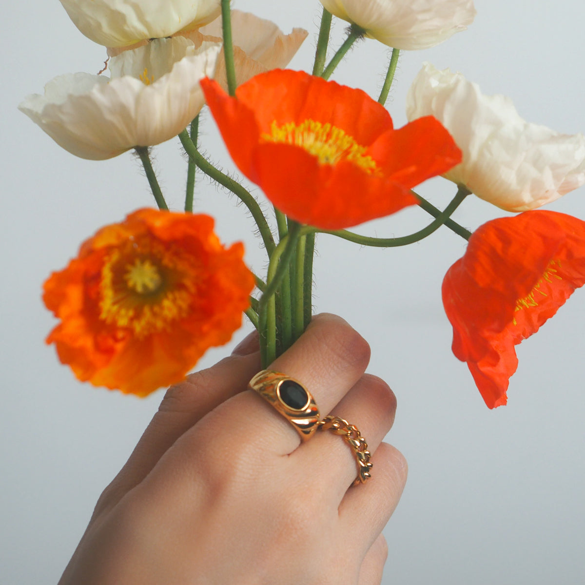 Berry Black Enamel Ring