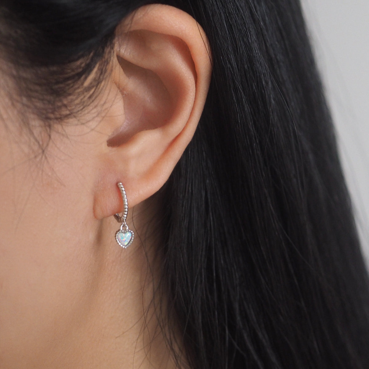 Opal Heart Earrings