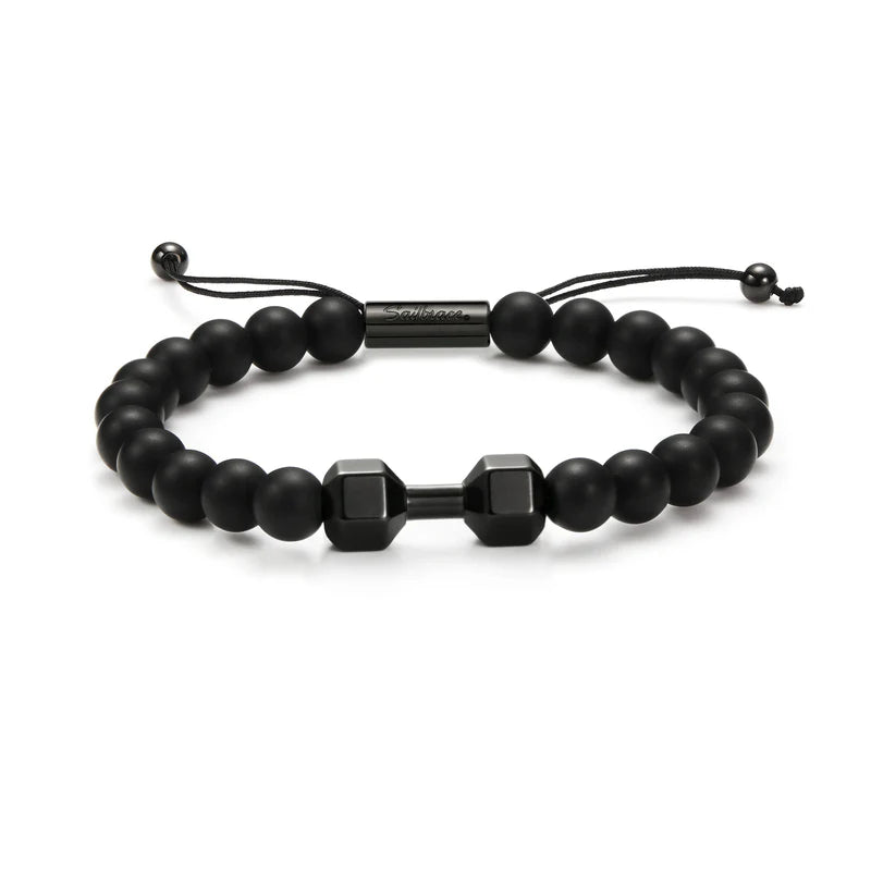 BLACK GYM BEADED BRACELET