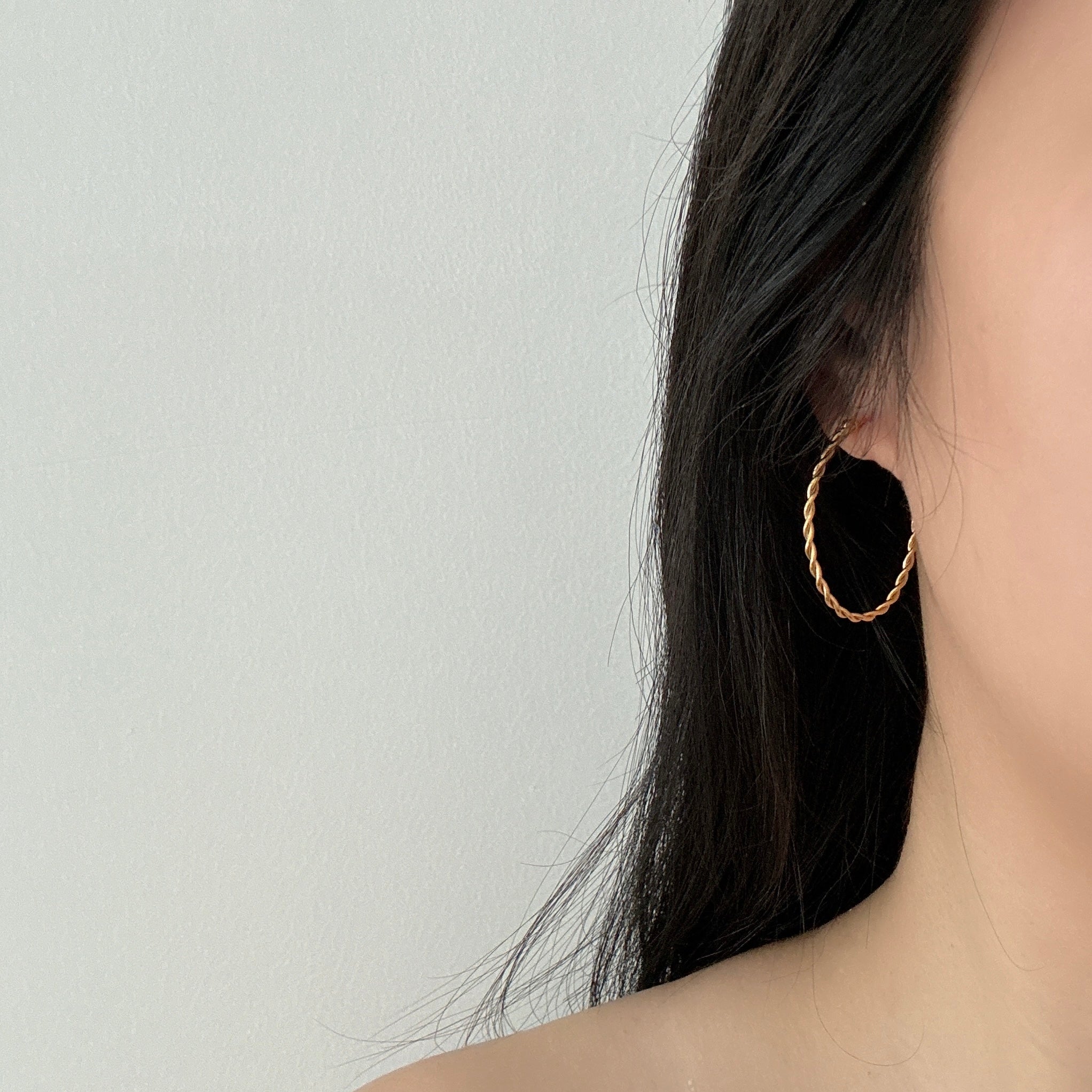 Twisted Oval Hoop Earrings