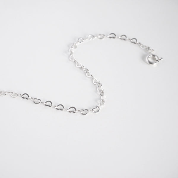 Heart Hoop Silver Chain Bracelet