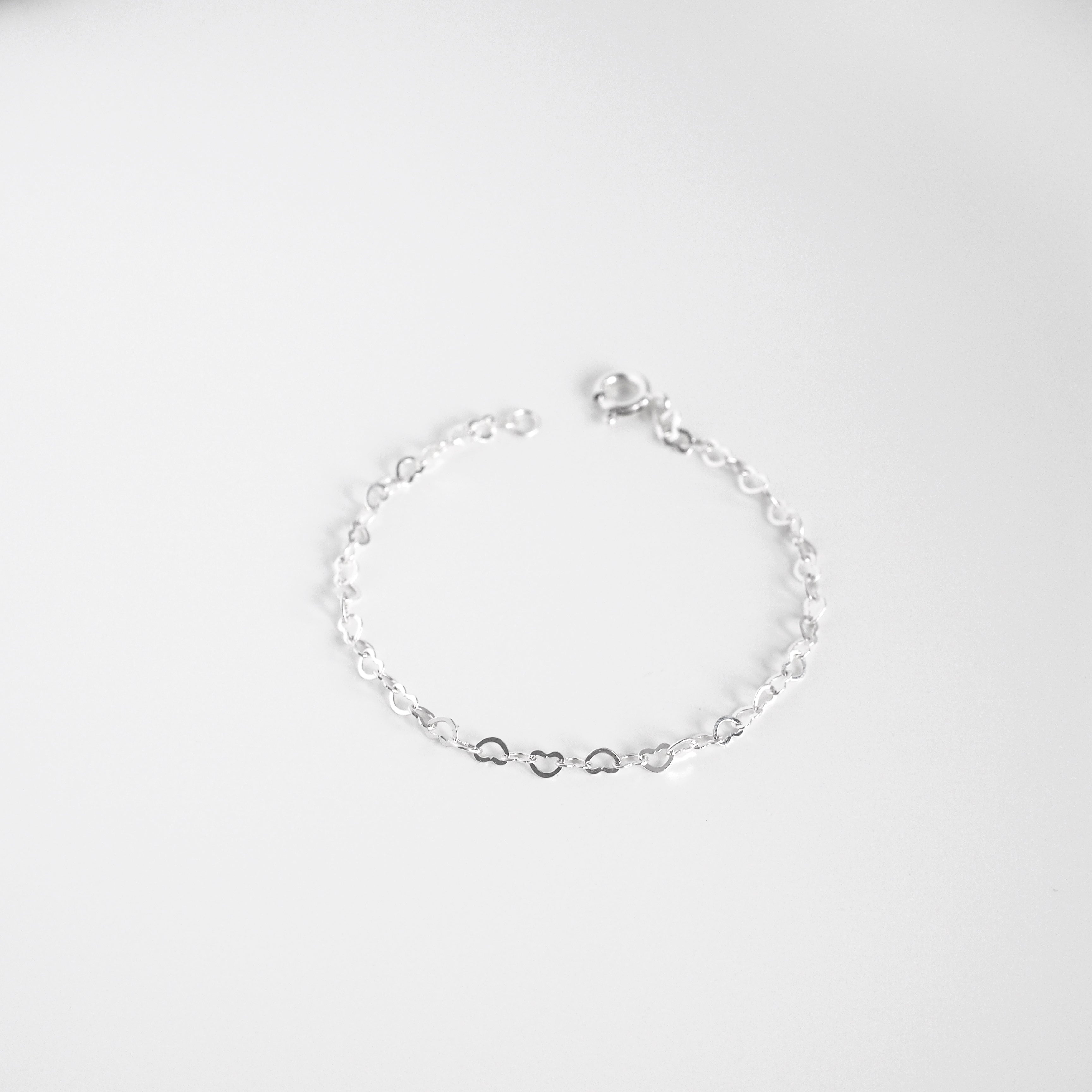 Heart Hoop Silver Chain Bracelet