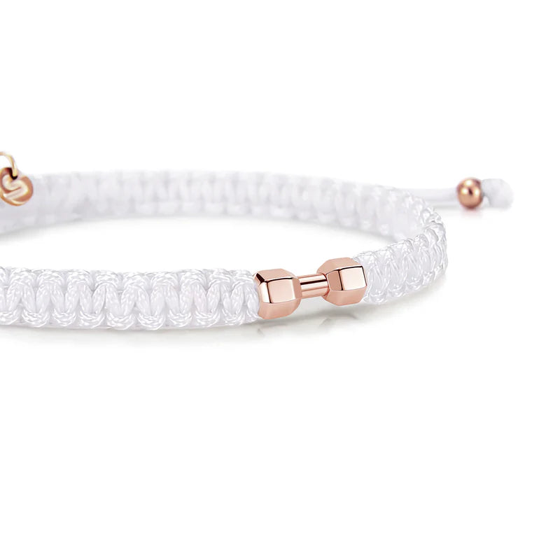 ROSE GYM WHITE BRAIDED BRACELET