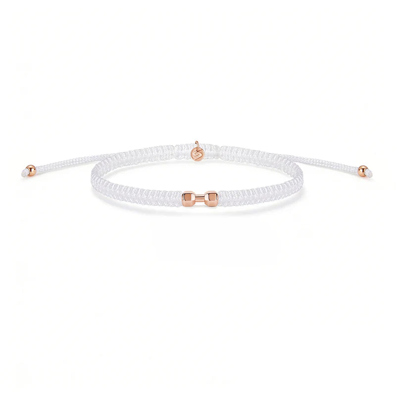 ROSE GYM WHITE BRAIDED BRACELET