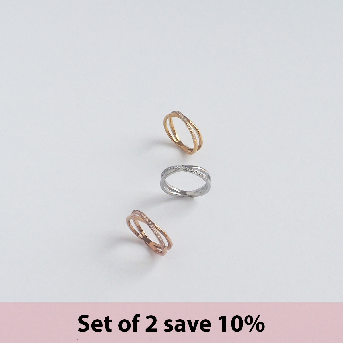 [Set of 2] Anya Cross Ring