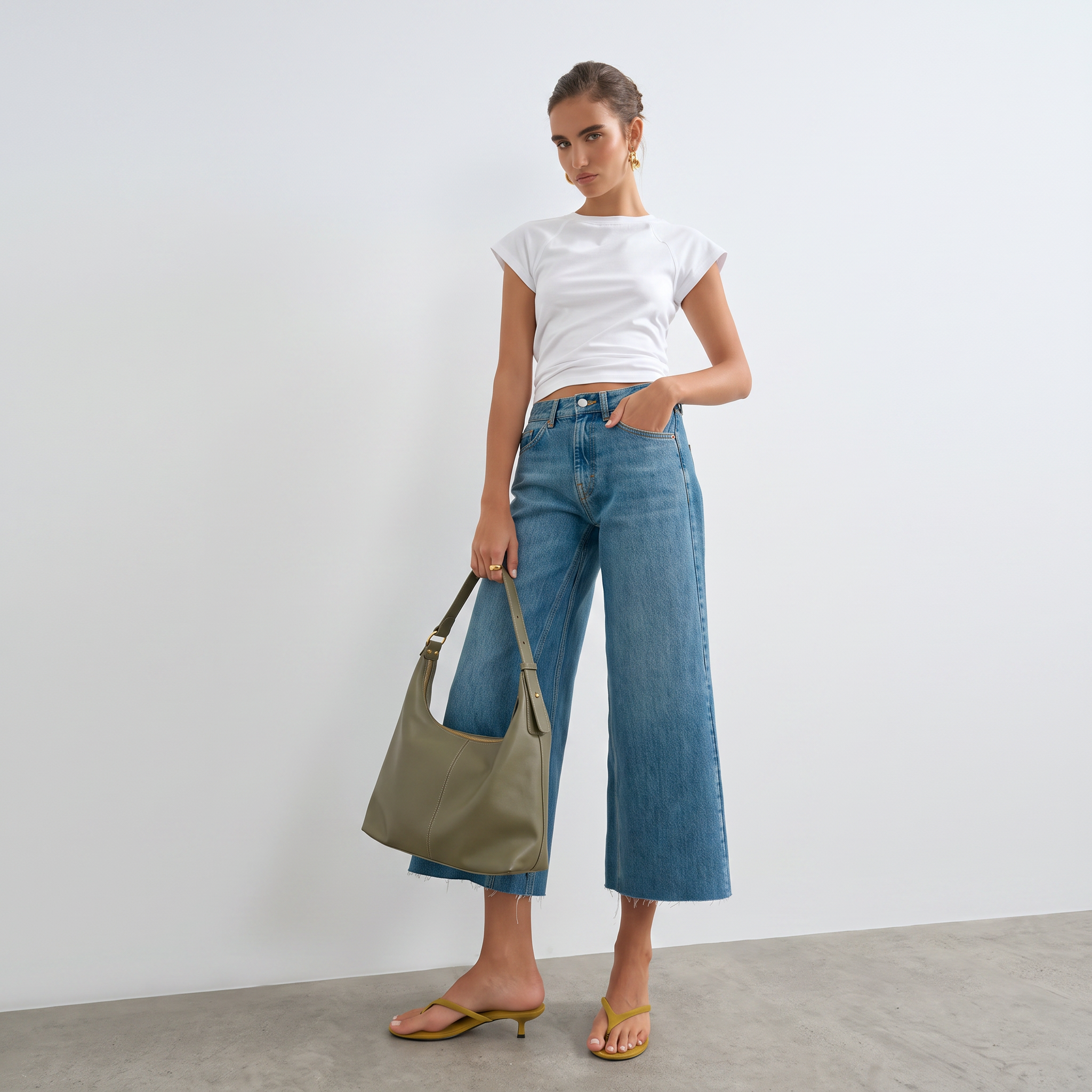 Natalie Leather Tote Bag - Pistachio
