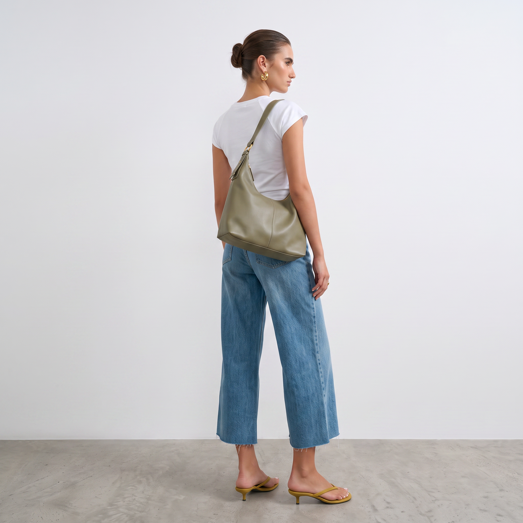 Natalie Leather Tote Bag - Pistachio