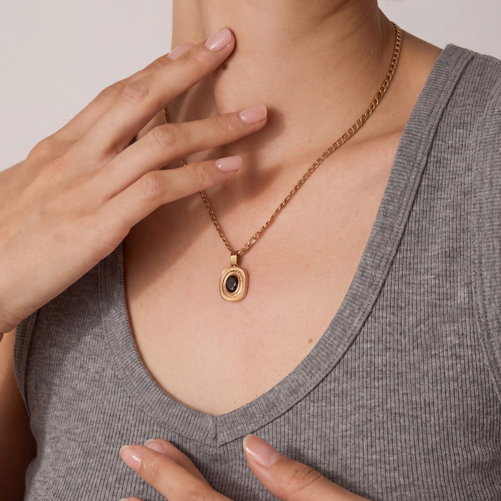 Harlee Black Stone Necklace