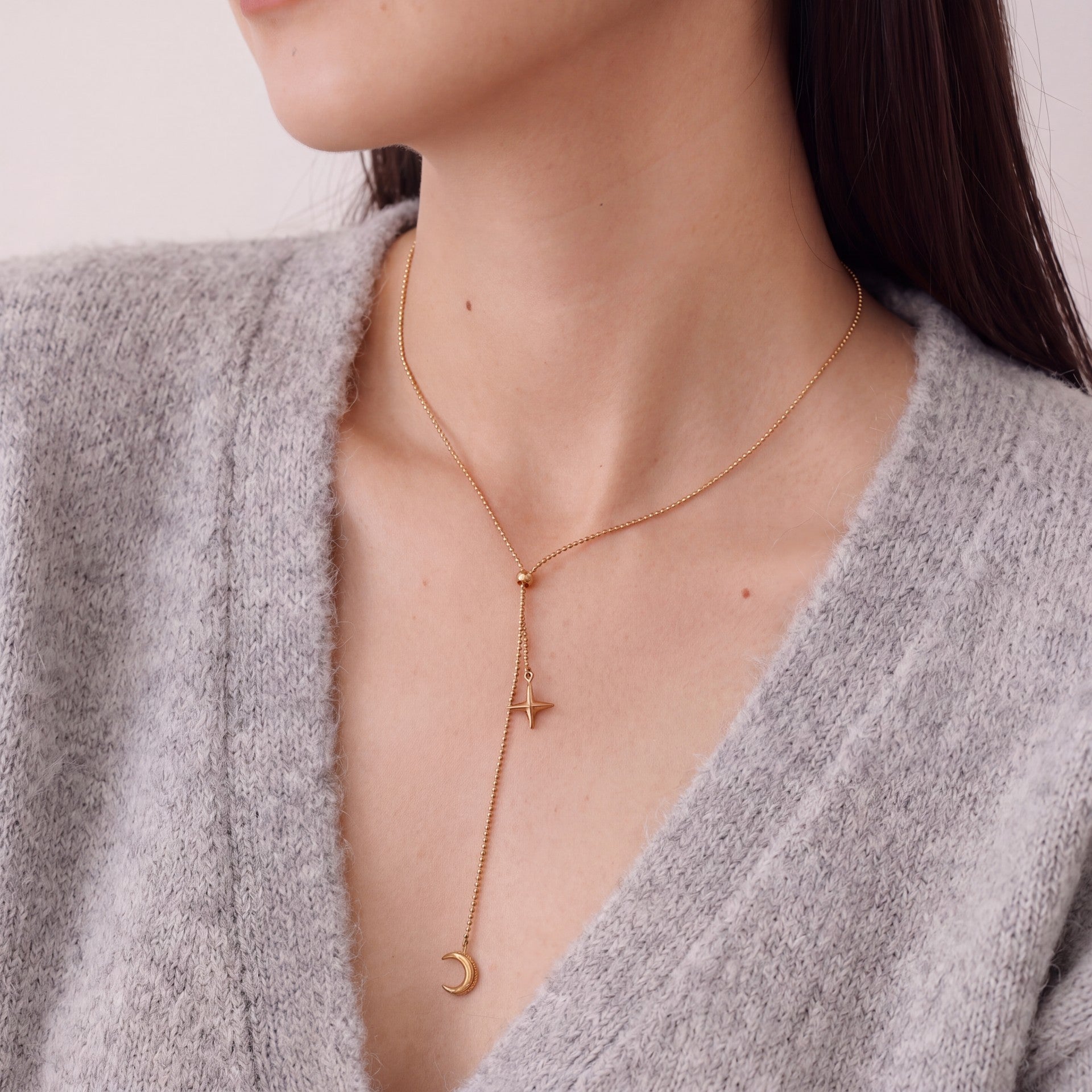 Tassel Moon and Star Necklace