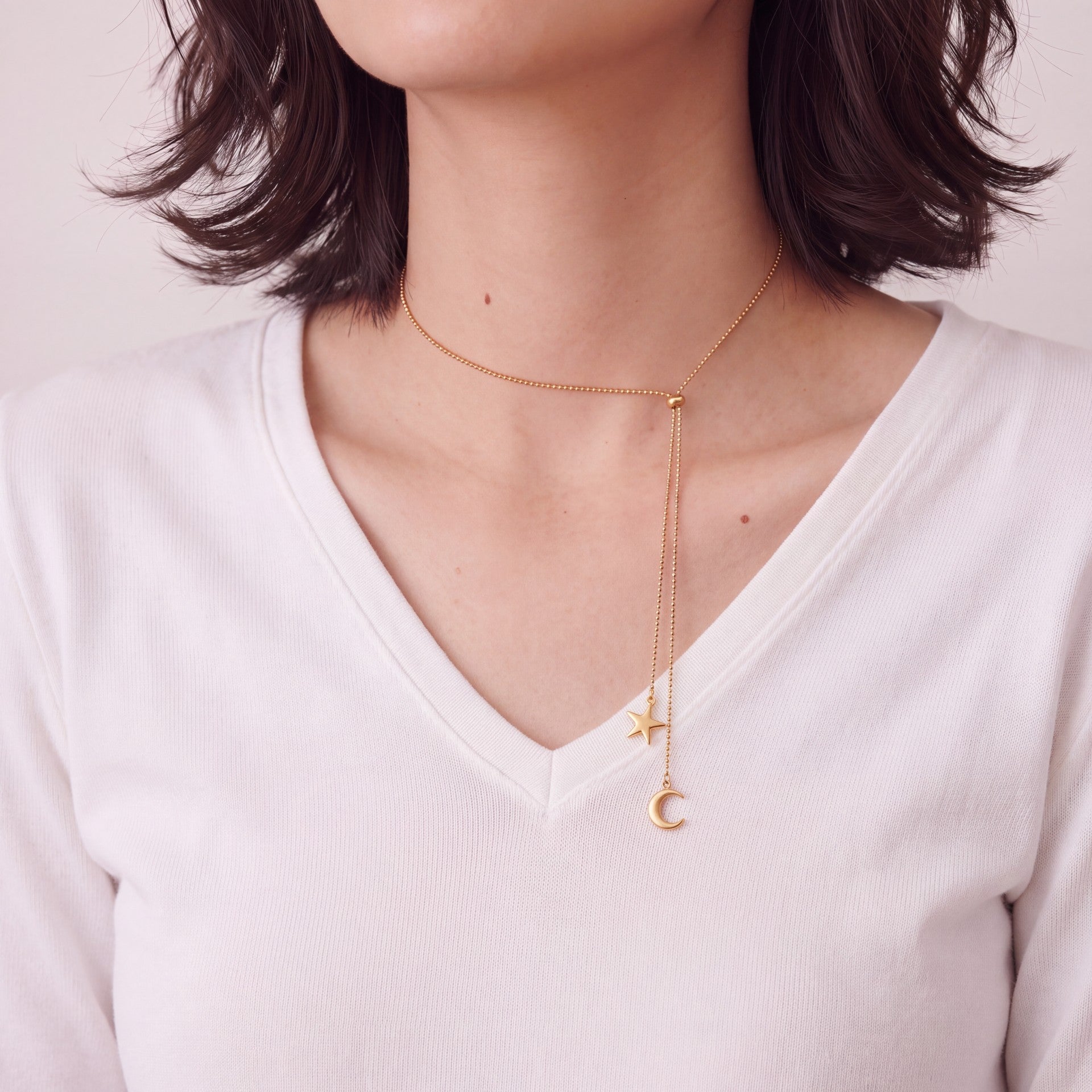 Tassel Moon and Star Necklace