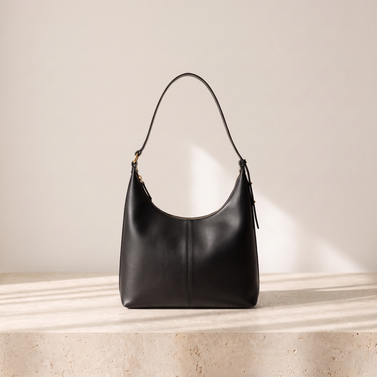 Natalie Leather Tote Bag - Black