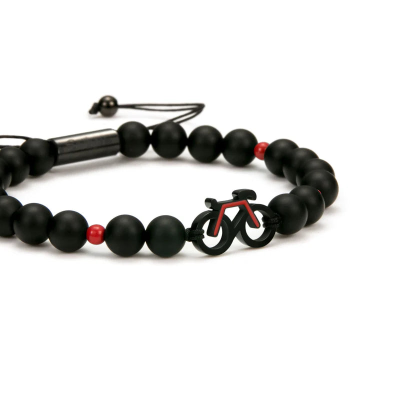 Ruby Bike Beaded Bracelet