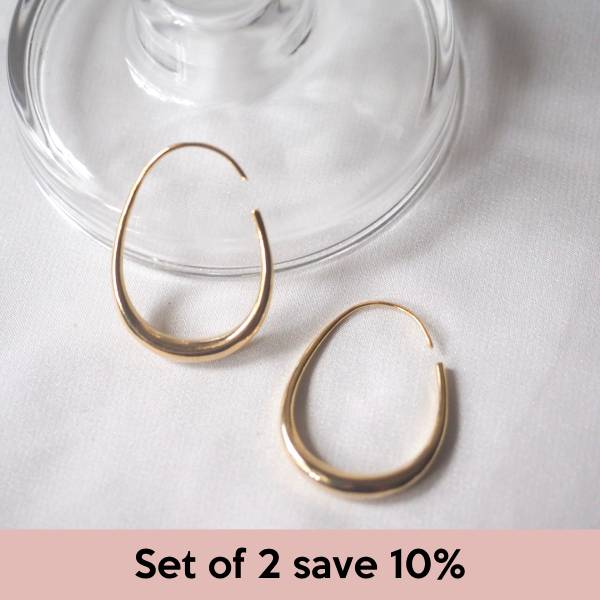 [Set of 2] Randi Round Hoop Earrings