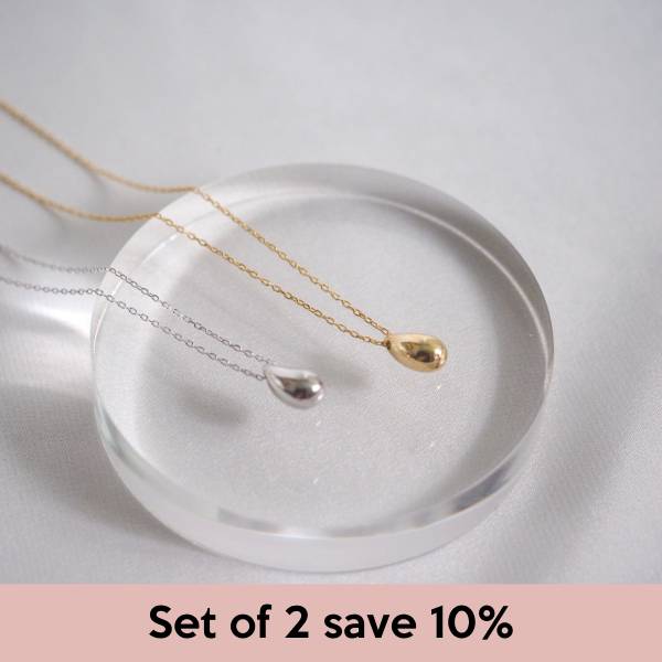 [Set of 2] Waterdrop Necklace