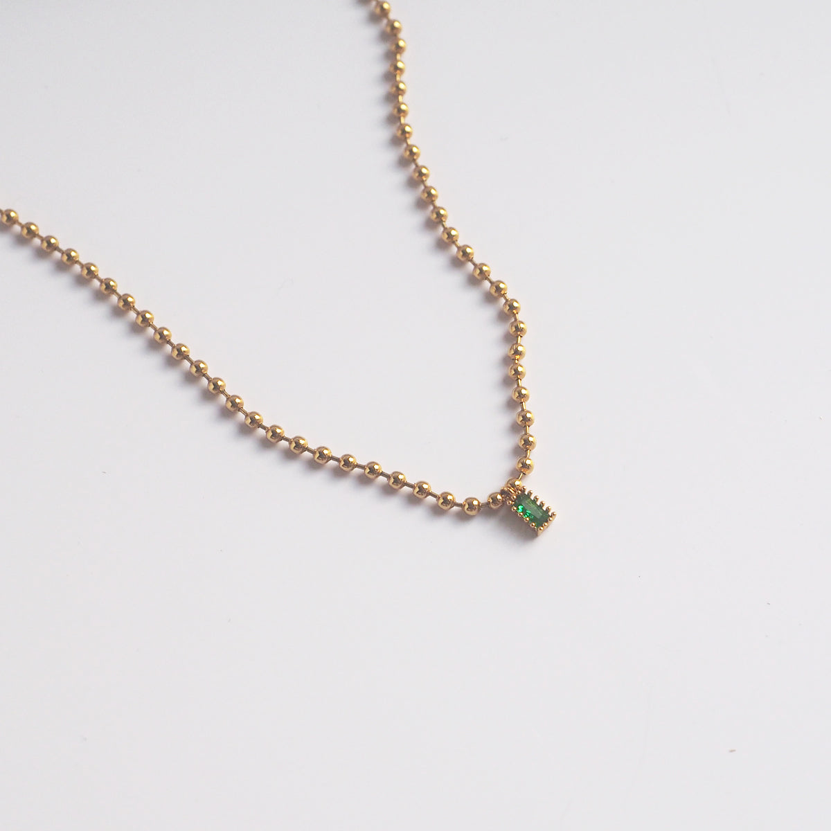 Emerald Square Zircon Necklace