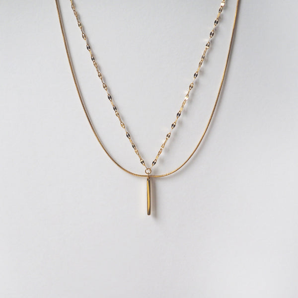Karla Double Chain Stick Drop Necklace