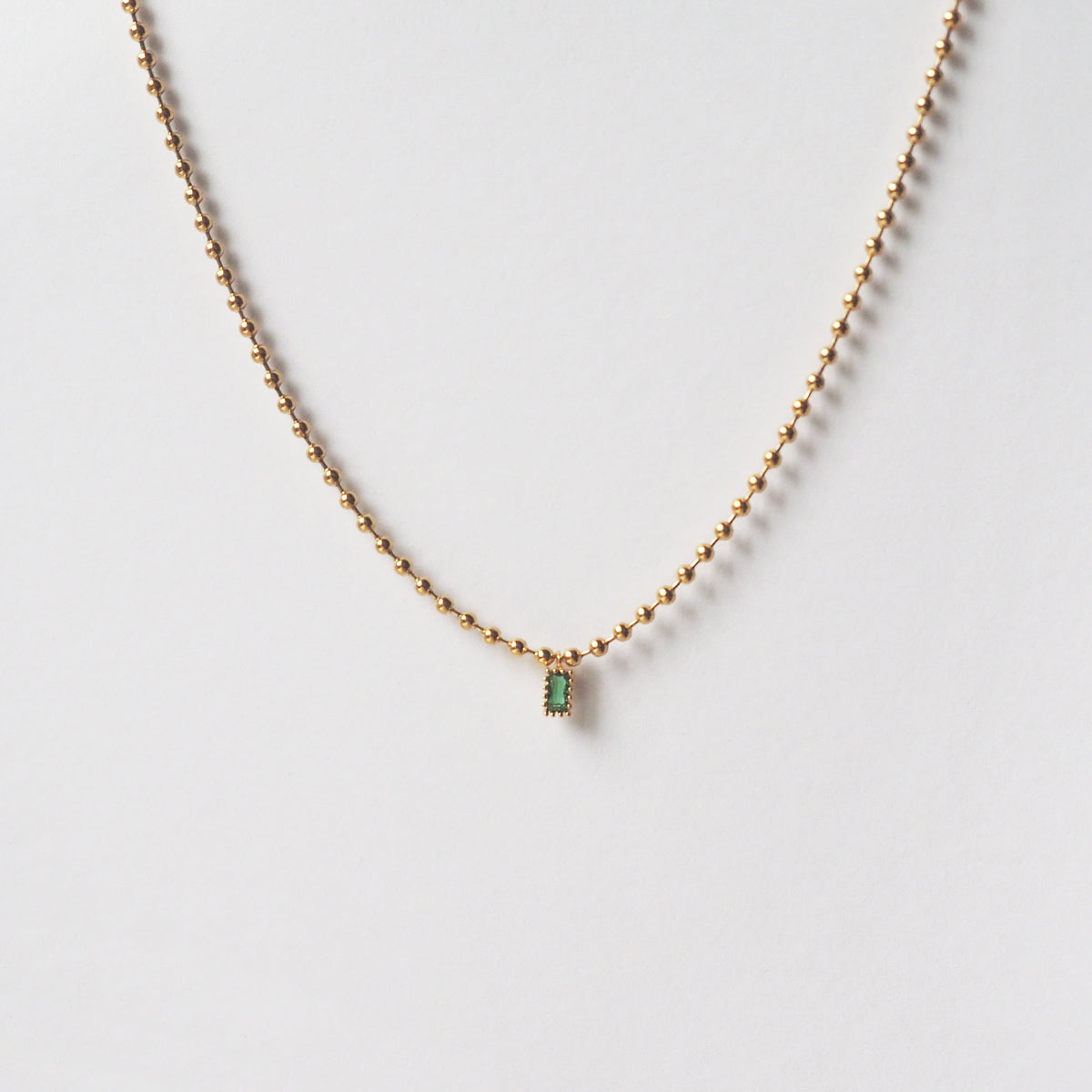 Emerald Square Zircon Necklace