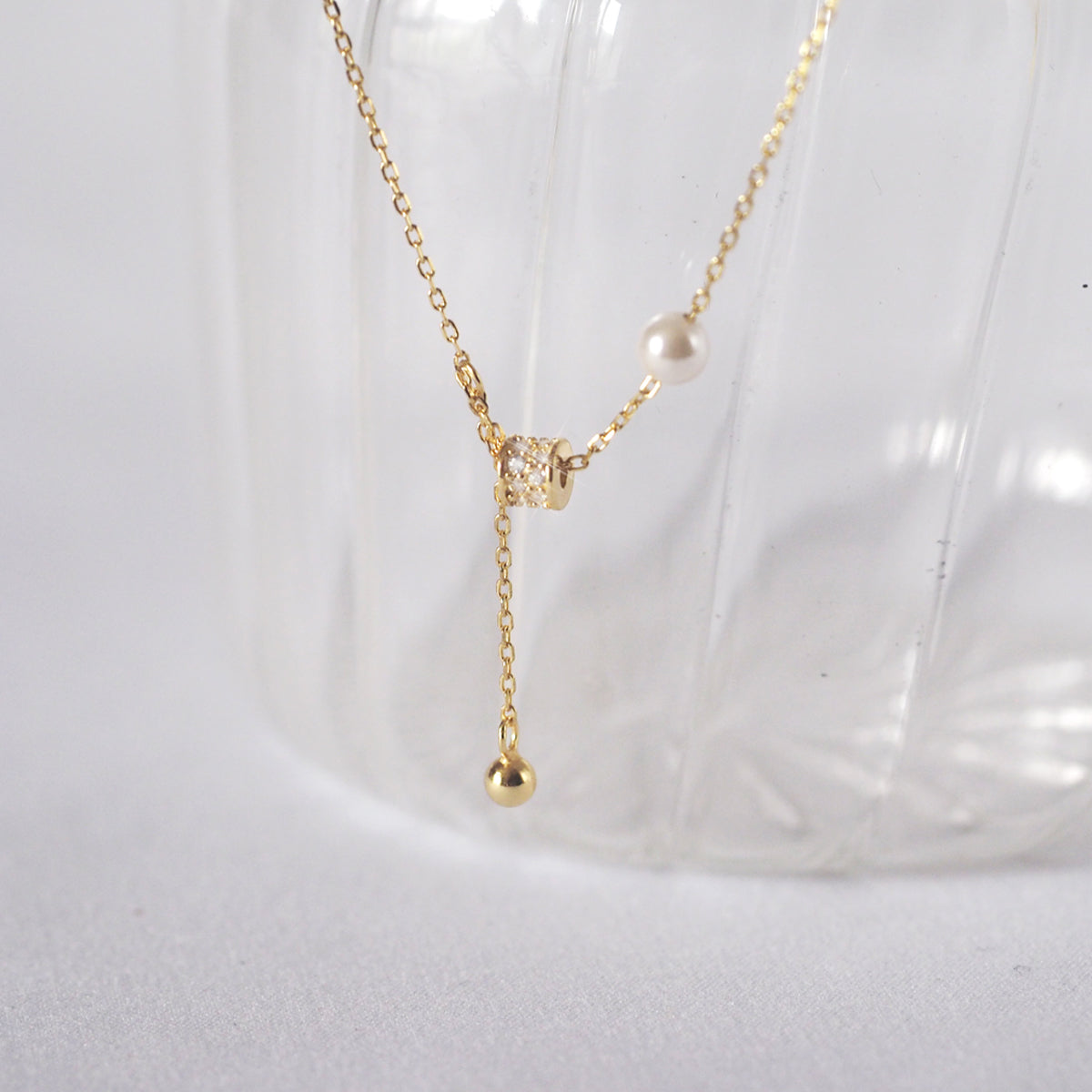 [Set of 2] Soleil Drop Ball Necklace