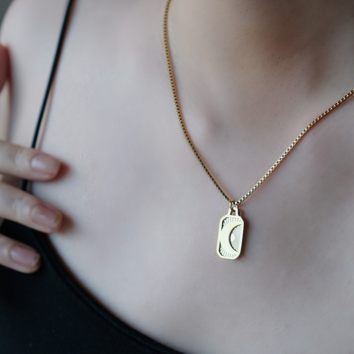 Crescent Tag Necklace