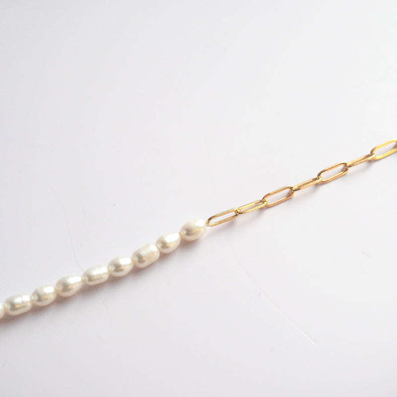 Pearls T-bar Gold Tone Bracelet