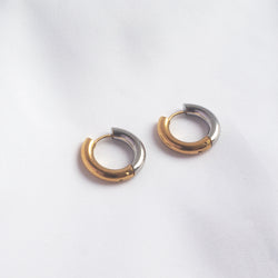 Carola 2-Tone Hoop Earrings