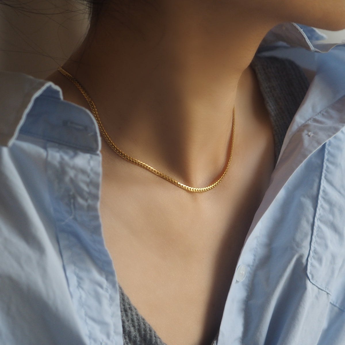 Evelina Herringbone Necklace