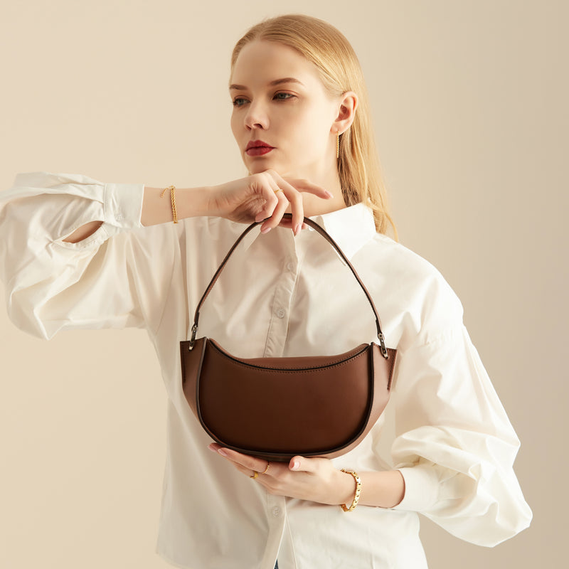 Moon Leather Handle Bag