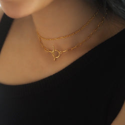 Double Chain T-bar Necklace