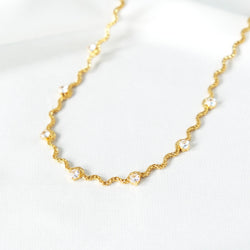 Merle Wave Cubic Zirconia Necklace