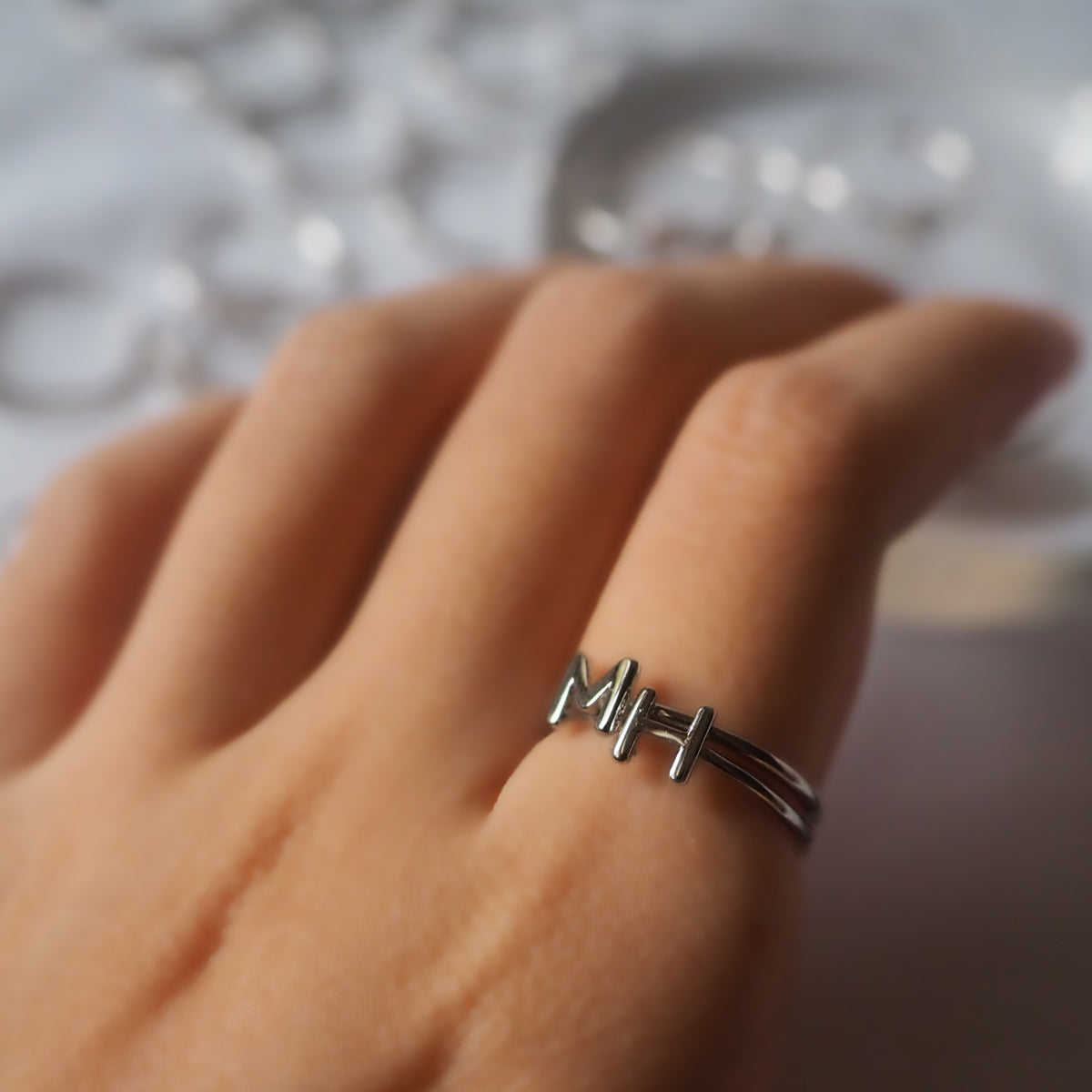 Alphabet Silver Ring