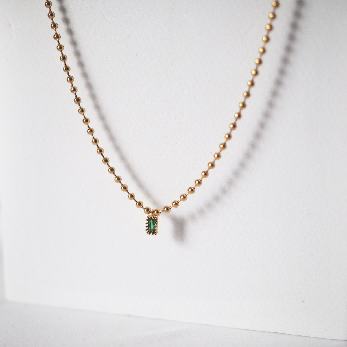 Emerald Square Zircon Necklace