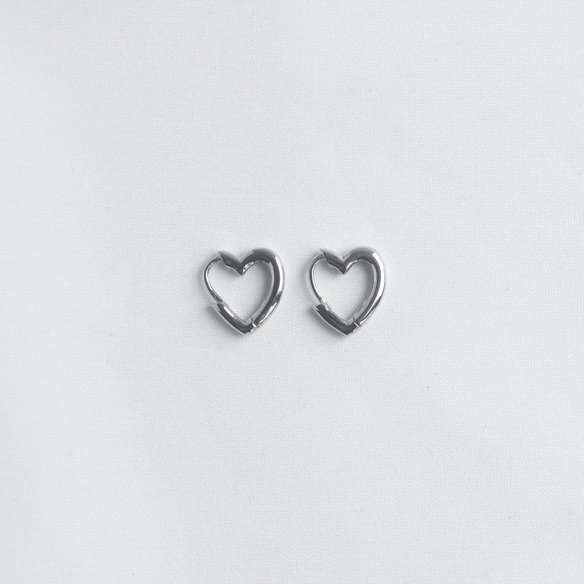 Heart Hoop Silver Earrings