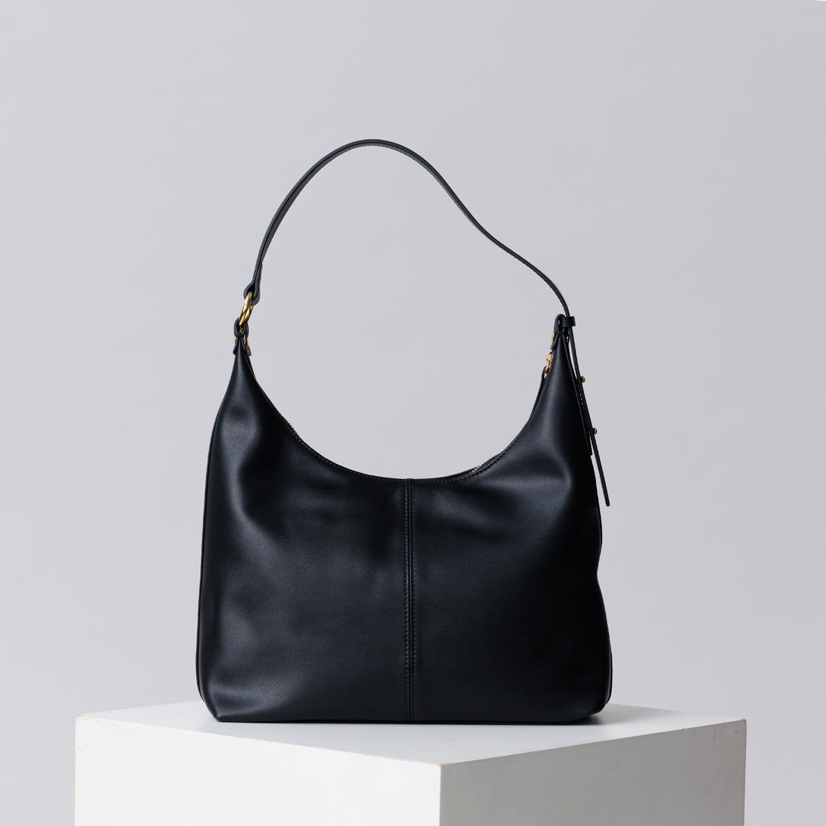 Natalie Leather Tote Bag - Black