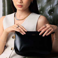 Lea Leather Shoulder Bag - Black