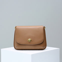 Mila Leather Shoulder Bag - Khaki