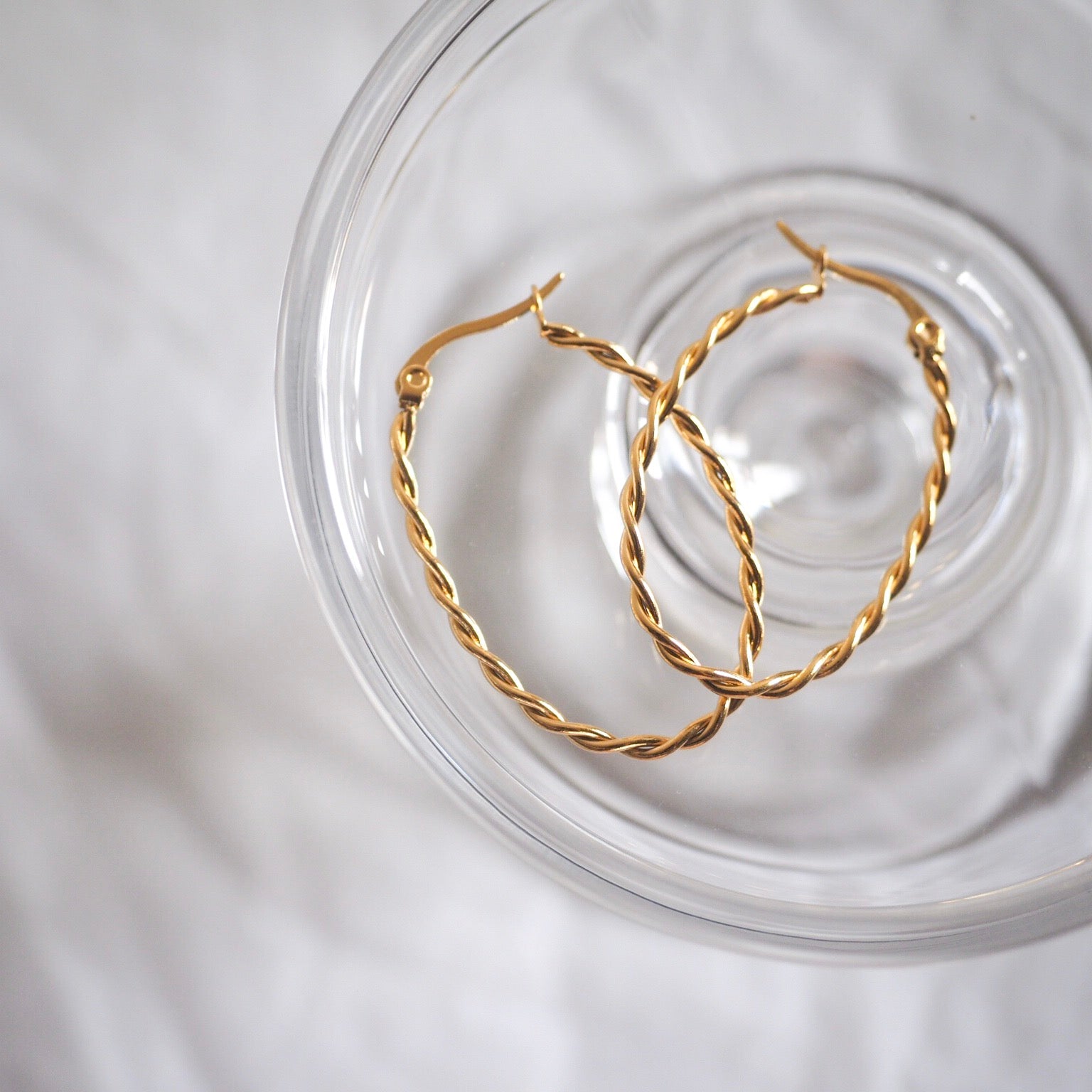 Twisted Oval Hoop Earrings