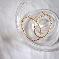 Twisted Oval Hoop Earrings