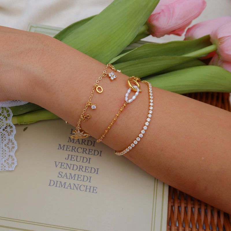 Desiree Pearls Hoop Bracelet